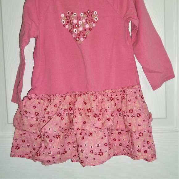 Baby Girls size 24 months Who Do You Love pink ruffle long sleeves dress - Picture 2 of 4